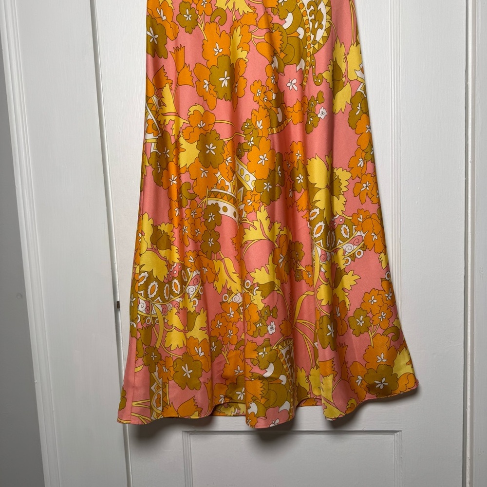 Laundry by Shelli Segal Vintage 90s 100% Silk Halter Dress NEW 10 - Picture 2 of 13